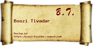 Boszi Tivadar névjegykártya
